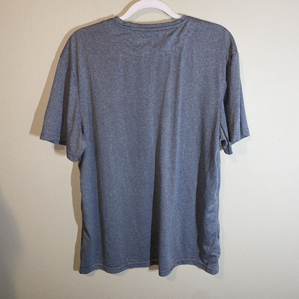 Bruno Milano Men’s Henley Shirt Blue Stripe - Picture 3 of 5